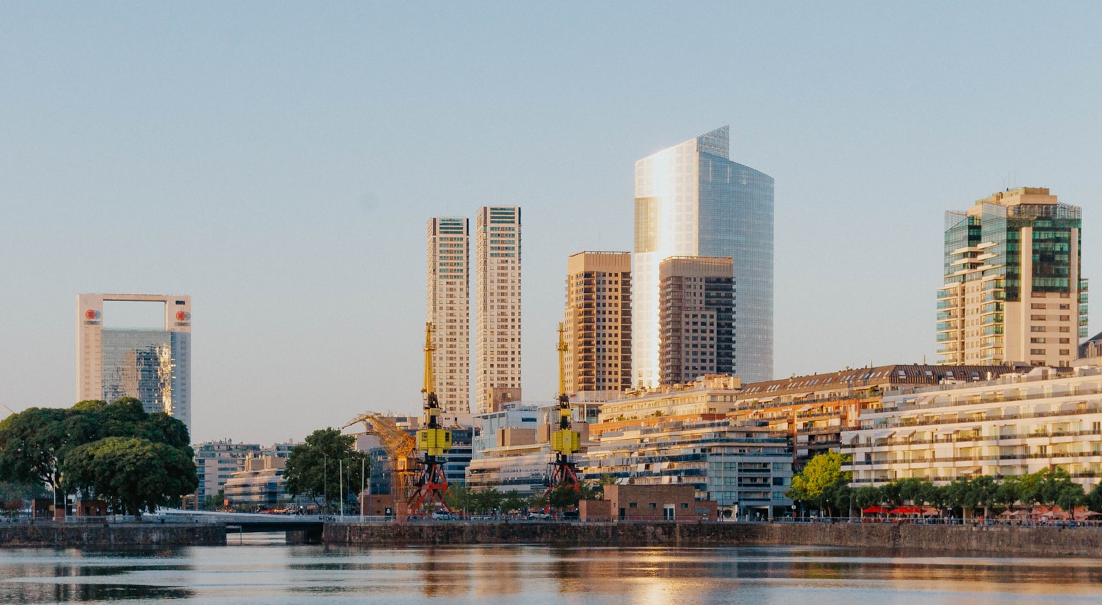 Aerial view of Buenos Aires skyline with residential towers